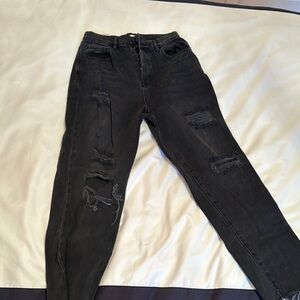 Women's Distressed Black Jeans